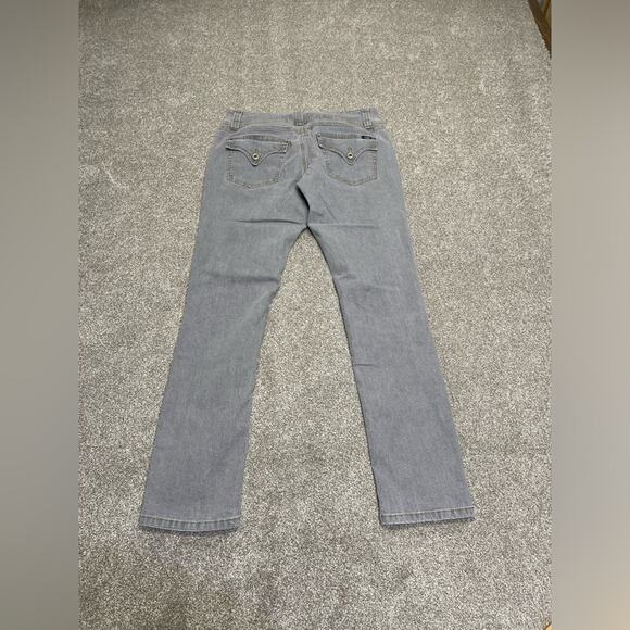 y2lk vintage grunge Angels womens straight jeans sz 13 mid rise gray stretch - Picture 1 of 12